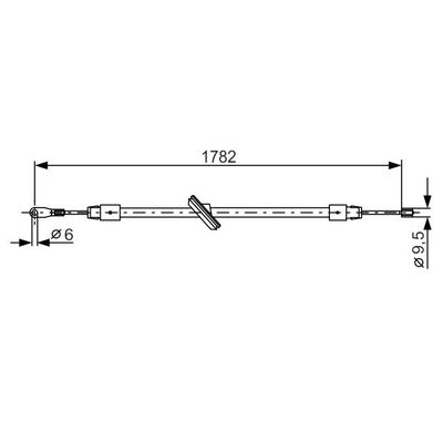 El Fren Teli Ön Sağ veya Sol Mercedes ML -Serisi (BM 163)(09.1997->)  BOSCH 1 987 477 902