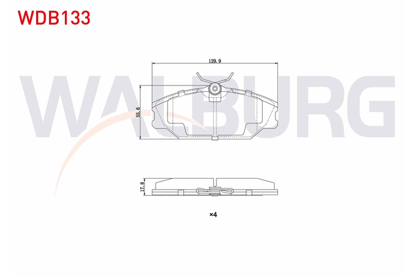 Fren Disk Balata Ön Renault Safrane (B54)(09.1996->)  WALBURG WDB133