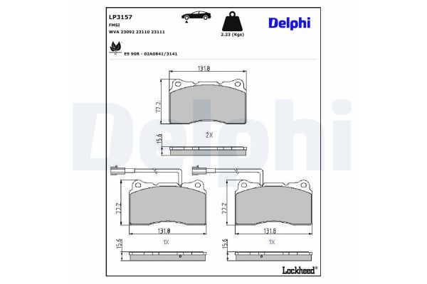 Fren Disk Balata Ön Lancia Kappa S.Wagon (1996->)  DELPHI LP3157