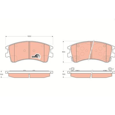 Fren Disk Balata Ön Mazda 6 Kombi (GY)(01.2002->)  TRW GDB3310