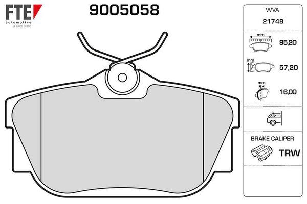 Fren Disk Balata Arka Fiat Talento P.Van (296)(06.2016->)  FTE 9005058