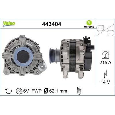 Alternatör  VALEO 443404