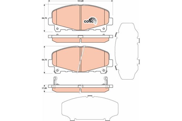 Fren Disk Balata Ön Honda Accord (CU)(06.2008->)  TRW GDB3477