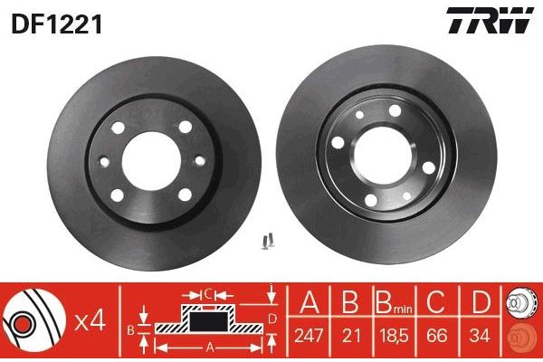 Fren Disk Ayna Ön Sağ ve Sol Peugeot 205 (02.1983->)  BSG 70-210-002