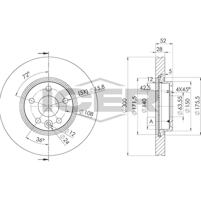 Fren Disk Ayna Ön Sağ ve Sol Volvo XC70 (04.2007->)  BOSCH 0 986 479 261
