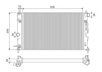 Su Radyatörü  VALEO 732347  1300185 1300176 52479099 52464524 52479088 52479098