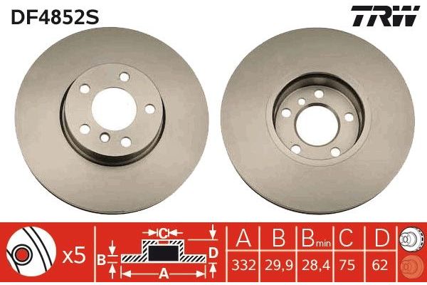 Fren Disk Ayna Ön Sağ ve Sol BMW X5 Serisi (E70)(07.2007->)  AYD 50817