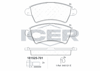 Fren Disk Balata Ön MAGNETI MARELLI 323700014100  425229 23332 AC789381D PAD1231 130460 39782 573036B PA1483 8223131 LP1846 EDP1408