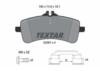 Fren Disk Balata Arka TEXTAR 2558701  A0004203800 4203800 0004203800 A0074204220 A0004203820 4203820 0004203820 74204220 0074204220