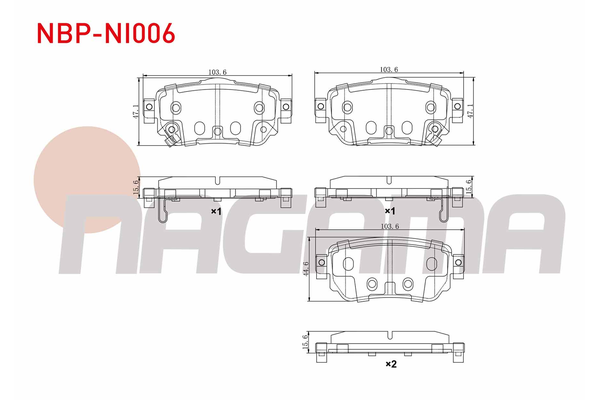 Fren Disk Balata Arka Nissan Leaf (ZE1)(10.2017->)  NAGAMA NBP-NI006