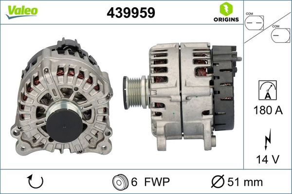 Alternatör  Audi A4 Sedan (8W2)(08.2015->)  VALEO 439959