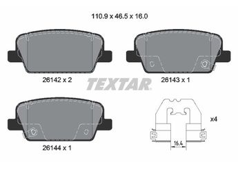 Fren Disk Balata Arka TEXTAR 2614201  58302S8A50 58302S1A30 58302S1A50 58302S9A30