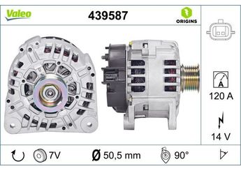 Alternatör  VALEO 439587  8200410674 8200667611 7711368619 7711368603