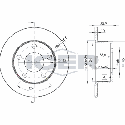 Fren Disk Ayna Arka Sağ ve Sol Audi 100 Avant (C4)(08.1991->)  GOODYEAR 103198