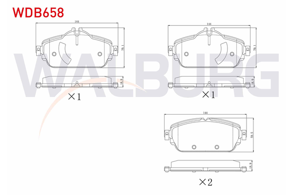 Fren Disk Balata Ön Mercedes C -Serisi Sedan (BM 205)(03.2014->)  WALBURG WDB658
