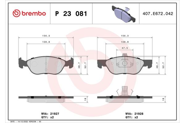 Fren Disk Balata Ön BREMBO P 23 081