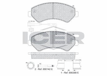 Fren Disk Balata Ön FIAT ORJINAL 77367093  77367093 68230105AA 6 823 010 5AA 7 736 709 3 68230105AC