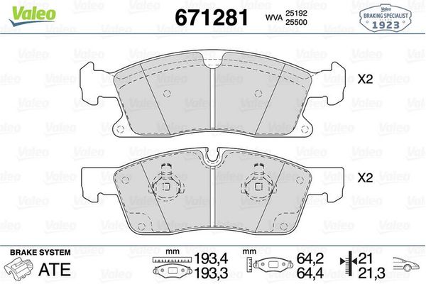Fren Disk Balata Ön Mercedes GL -Serisi (BM 166)(07.2012->)  VALEO 671281
