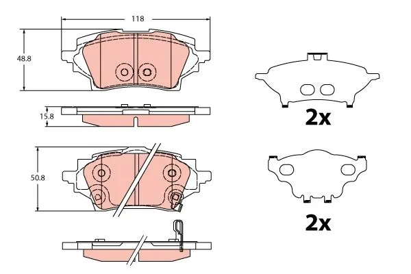 Fren Disk Balata Arka Toyota Yaris (XP21)(2020->)  TRW GDB2344