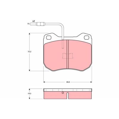 Fren Disk Balata Ön Peugeot 505 SW/ Familial (03.1982->)  TRW GDB173