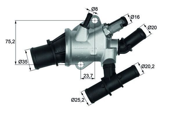 Termostat Gövdesi  MAHLE TI 155 88
