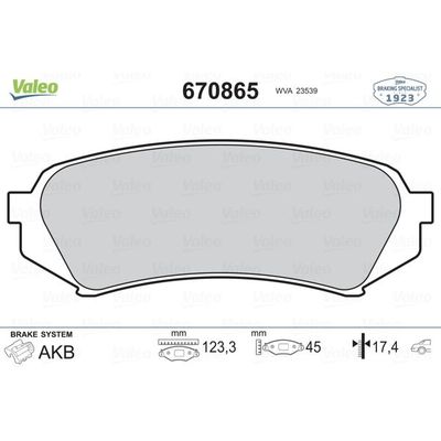 Fren Disk Balata Arka Toyota Land Cruiser (J10)(1998->)  VALEO 670865