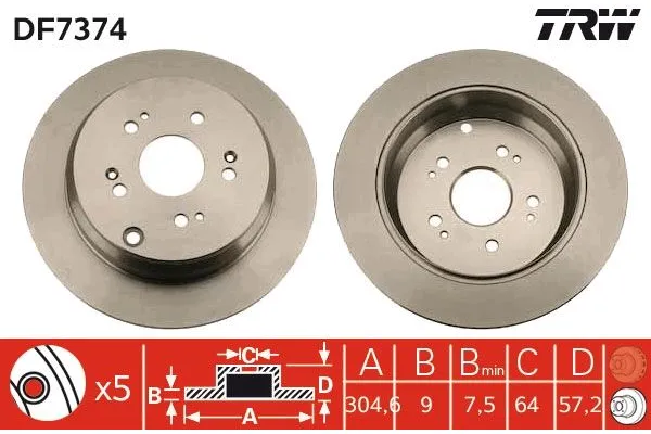 Fren Disk Ayna Arka Sağ ve Sol Honda CR-V (RE)(01.2007->)  SWAPP 43059