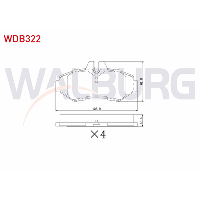 Fren Disk Balata Arka Volkswagen LT P.Van/Minibüs (01.1996->2006)  WALBURG WDB322