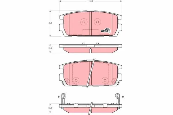 Fren Disk Balata Ön Hyundai Terracan (HP)(2001->)  TRW GDB3296