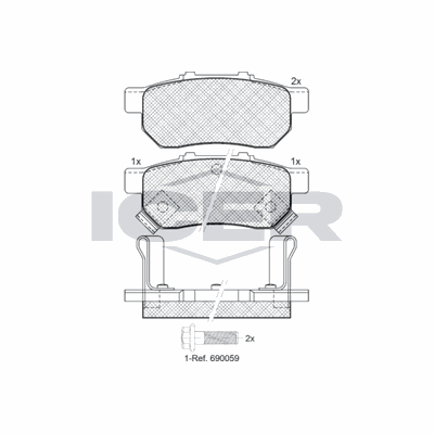 Fren Disk Balata Arka Honda CRX (EG/EH)(04.1992->)  OTOZONE FDA9005-R1