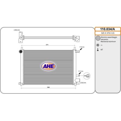 Su Radyatörü  Ford Fiesta (DX)(2000->)  MGA 80462