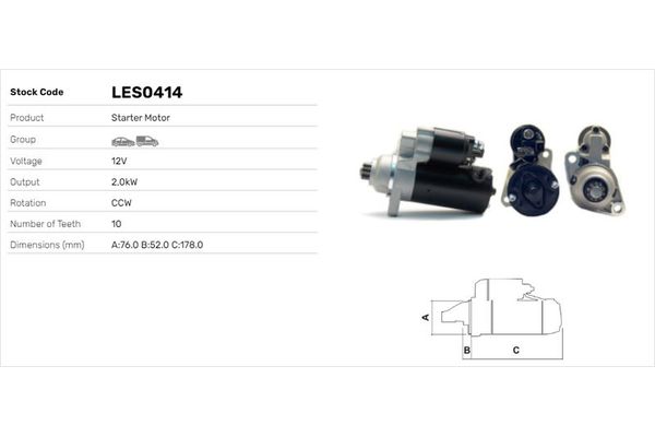 Marş Dinamosu  LUCAS ELEKTRIK LES0414