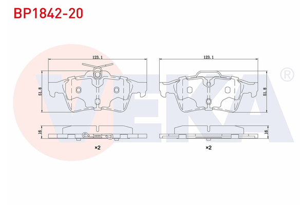 Fren Disk Balata Arka Ford Focus C-MAX (CAP)(2003->2007)  VEKA BP1842-20