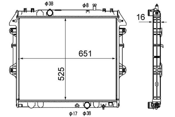 Su Radyatörü  Mercedes SLK -Serisi Roadster (BM 172)(12.2010->)  MAHLE CR 1867 000S