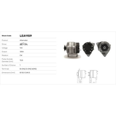 Alternatör  LUCAS ELEKTRIK LEA1159