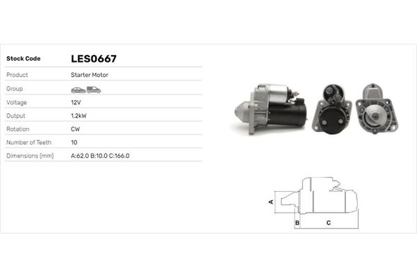 Marş Dinamosu  Lancia Y 10 (1985->)  LUCAS ELEKTRIK LES0667