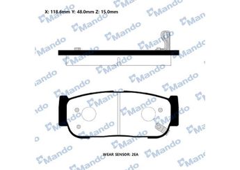 Fren Disk Balata Arka MANDO RMPD38  RMPD38 583023EU00 583023EU01 583023EUOO 48413091A0 48413091A1 4841321A10 4841321B10