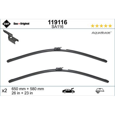 Silecek Süpürgesi Ön  650/580 mm - 26/23 inç MERCEDES ORJINAL A1668207800