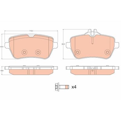Fren Disk Balata Arka Mercedes SL -Serisi Roadster (BM 231)(2012->)  MERCEDES ORJINAL A0084200820