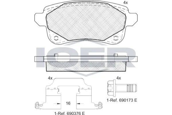 Fren Disk Balata Arka Renault Megane IV Grandtour (06.2016->)  CARRINGO 55059