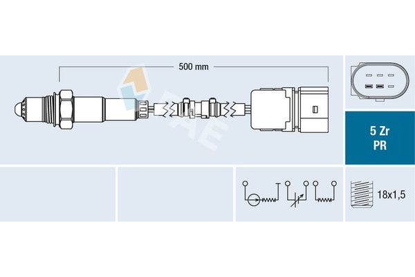 Oksijen (Lambda) Sensörü  Seat Arosa (6H1)(07.2000->)  FAE 75038