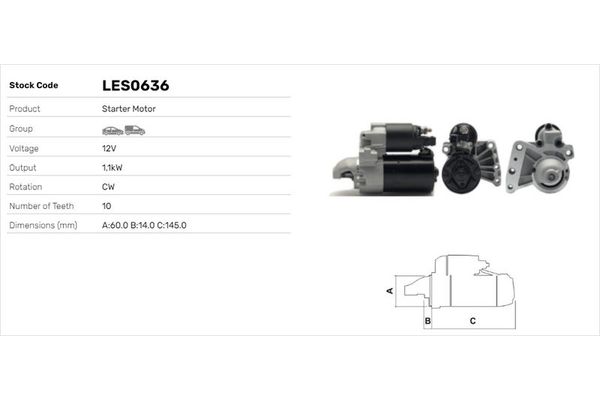 Marş Dinamosu  Citroen C4 X / Ë-C4 X (11.2022->)  LUCAS ELEKTRIK LES0636