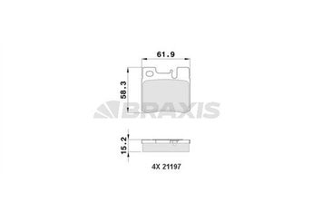 Fren Disk Balata Arka BRAXIS AA0135  A0054201720 14200220 0014200220 14201320 0014201320 14209520 0014209520 24209820 0024209820 54201720 0054201720 A0014200220 A0014201320 A0014209520 A0024209820