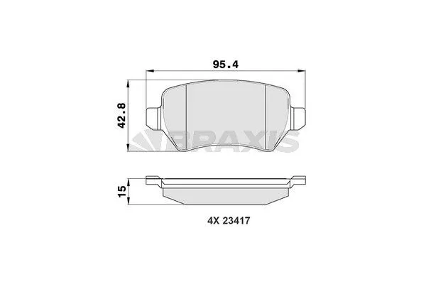 Fren Disk Balata Arka Opel Meriva B (03.2010->)  BRAXIS AA0015