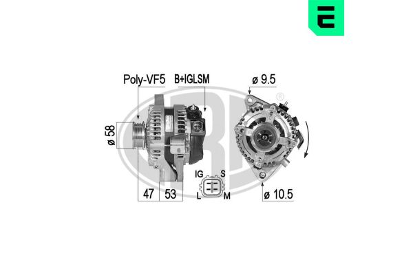Alternatör  Toyota Corolla Combi SW (E12)(2002->)  ERA 210493A