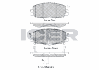 Fren Disk Balata Ön OTOZONE FDO9126-R  45022TLAA01 45022TLAA02 45022TRNH00 45022-TRN-H00 45022-TLA-A01 45022TLAA10 45022-TLA-A10 45022TMCT01 45022-TMC-T01 45022TRTA00 45022-TRT-A00 45022TRTJ01 45022-TRT-J01