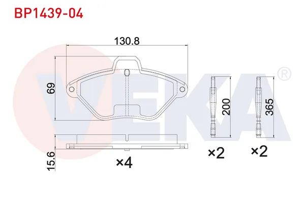 Fren Disk Balata Ön Citroen Xantia Break (01.1998->)  VEKA BP1439-04