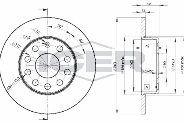 Fren Disk Ayna Arka Sağ ve Sol Audi A3 (8P1)(05.2003->)  VALEO 496024