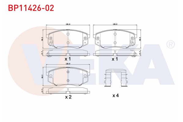 Fren Disk Balata Ön Kia Soul (PS)(2014->)  VEKA BP11426-02