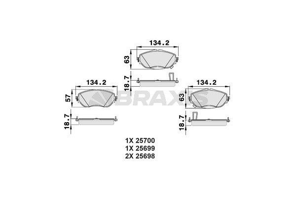Fren Disk Balata Ön BRAXIS AB0493